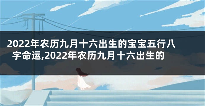 2022年农历九月十六出生的宝宝五行八字命运,2022年农历九月十六出生的