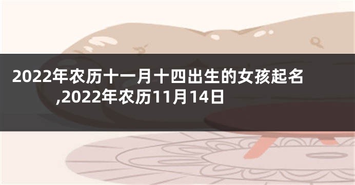 2022年农历十一月十四出生的女孩起名,2022年农历11月14日