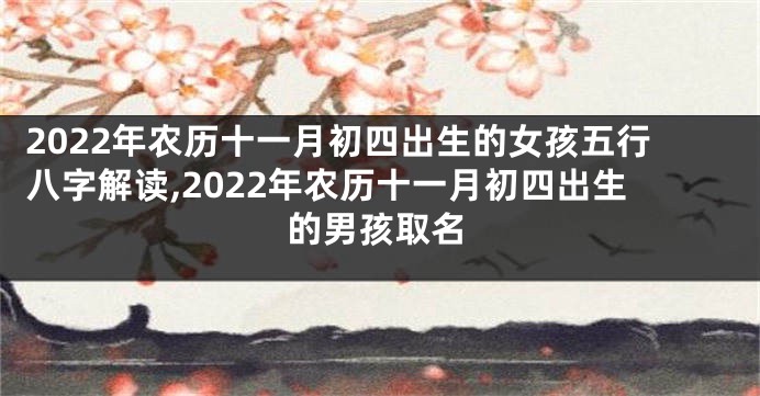 2022年农历十一月初四出生的女孩五行八字解读,2022年农历十一月初四出生的男孩取名