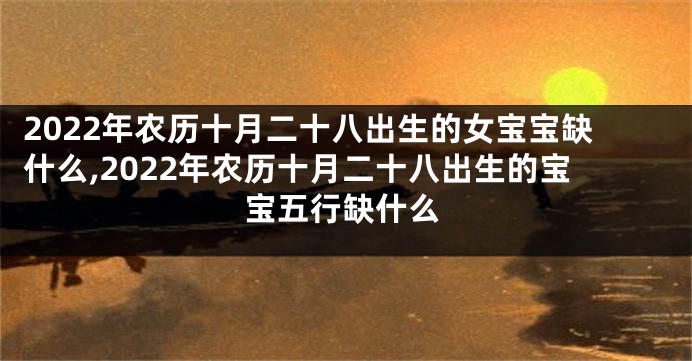 2022年农历十月二十八出生的女宝宝缺什么,2022年农历十月二十八出生的宝宝五行缺什么