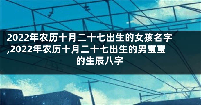 2022年农历十月二十七出生的女孩名字,2022年农历十月二十七出生的男宝宝的生辰八字