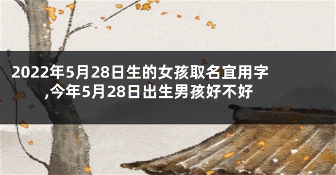 2022年5月28日生的女孩取名宜用字,今年5月28日出生男孩好不好