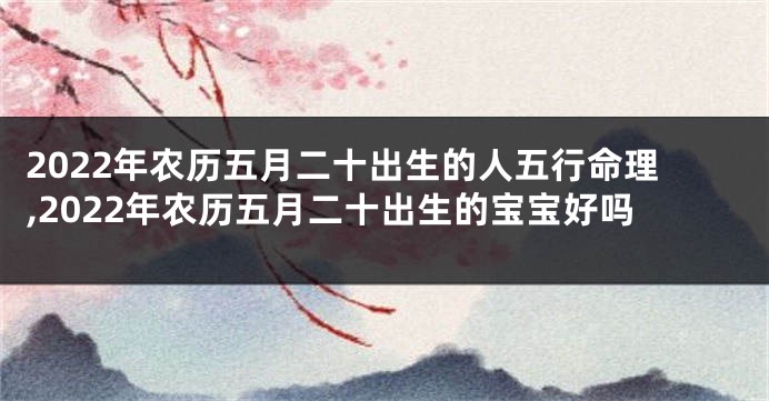 2022年农历五月二十出生的人五行命理,2022年农历五月二十出生的宝宝好吗