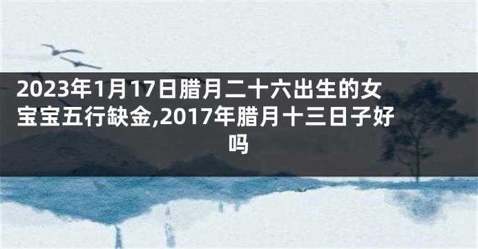 2023年1月17日腊月二十六出生的女宝宝五行缺金,2017年腊月十三日子好吗