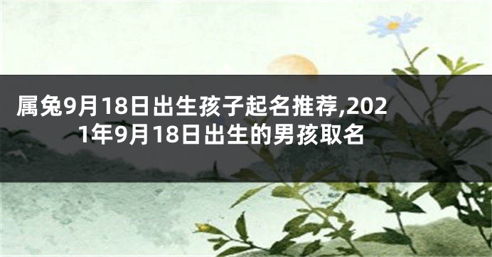 属兔9月18日出生孩子起名推荐,2021年9月18日出生的男孩取名