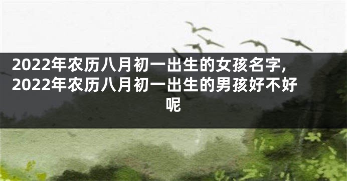 2022年农历八月初一出生的女孩名字,2022年农历八月初一出生的男孩好不好呢