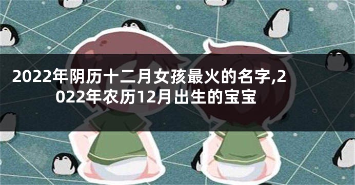 2022年阴历十二月女孩最火的名字,2022年农历12月出生的宝宝