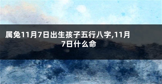 属兔11月7日出生孩子五行八字,11月7日什么命