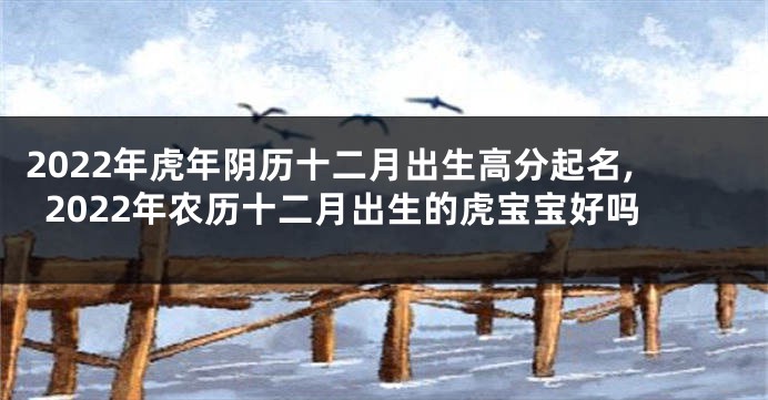 2022年虎年阴历十二月出生高分起名,2022年农历十二月出生的虎宝宝好吗