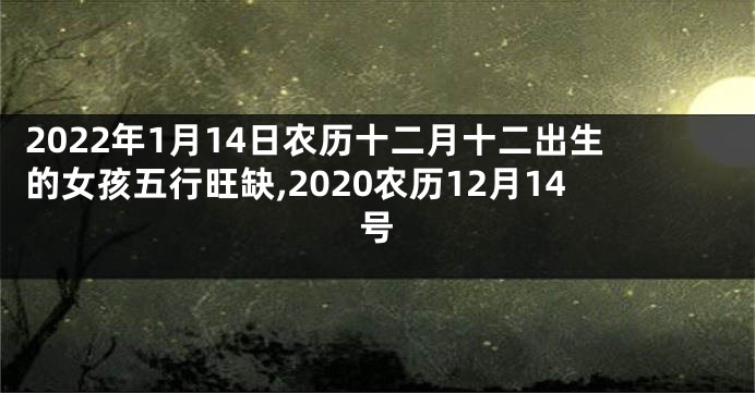 2022年1月14日农历十二月十二出生的女孩五行旺缺,2020农历12月14号