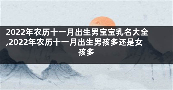 2022年农历十一月出生男宝宝乳名大全,2022年农历十一月出生男孩多还是女孩多