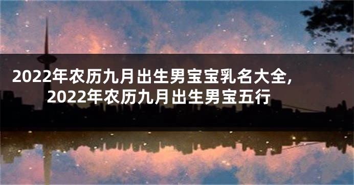 2022年农历九月出生男宝宝乳名大全,2022年农历九月出生男宝五行