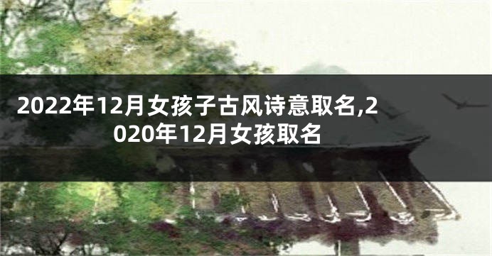 2022年12月女孩子古风诗意取名,2020年12月女孩取名