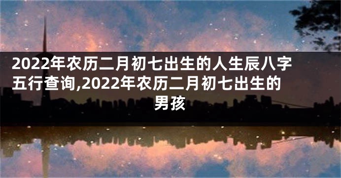 2022年农历二月初七出生的人生辰八字五行查询,2022年农历二月初七出生的男孩