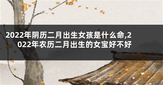 2022年阴历二月出生女孩是什么命,2022年农历二月出生的女宝好不好