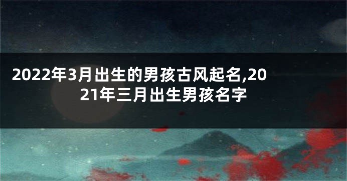 2022年3月出生的男孩古风起名,2021年三月出生男孩名字