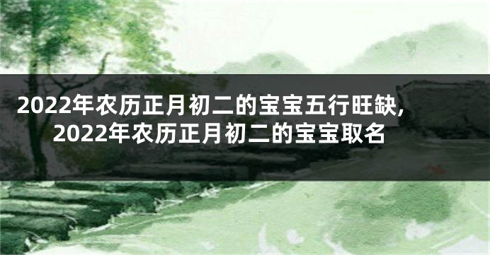 2022年农历正月初二的宝宝五行旺缺,2022年农历正月初二的宝宝取名