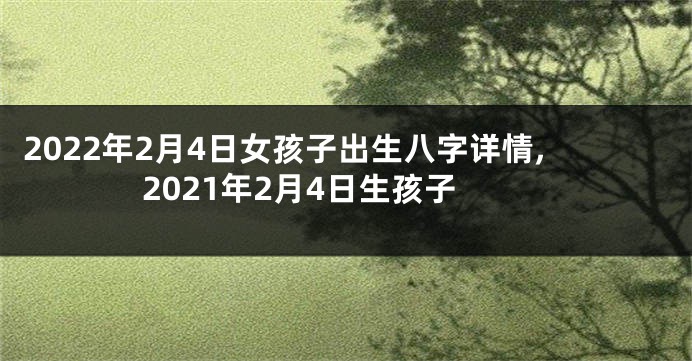 2022年2月4日女孩子出生八字详情,2021年2月4日生孩子