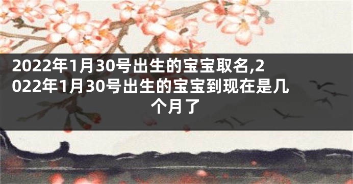 2022年1月30号出生的宝宝取名,2022年1月30号出生的宝宝到现在是几个月了