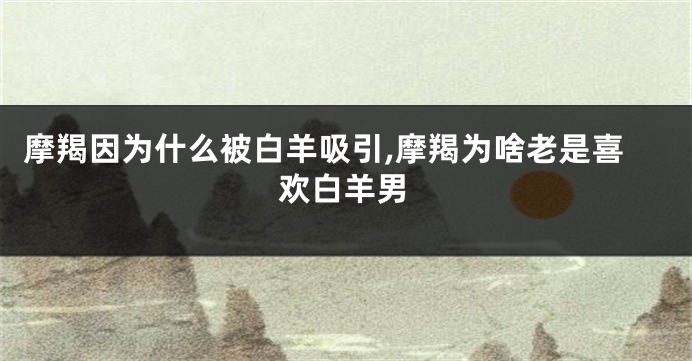 摩羯因为什么被白羊吸引,摩羯为啥老是喜欢白羊男