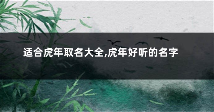 适合虎年取名大全,虎年好听的名字