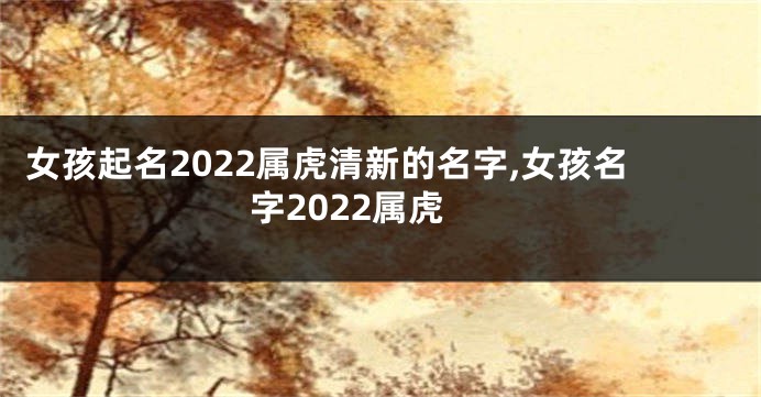女孩起名2022属虎清新的名字,女孩名字2022属虎