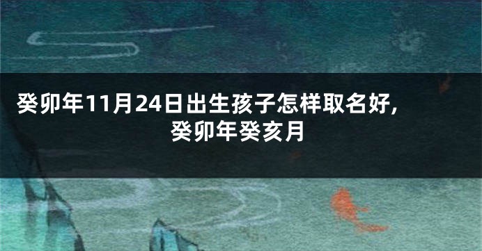癸卯年11月24日出生孩子怎样取名好,癸卯年癸亥月