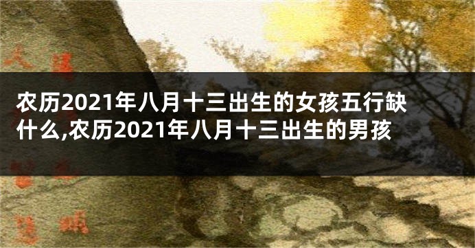 农历2021年八月十三出生的女孩五行缺什么,农历2021年八月十三出生的男孩