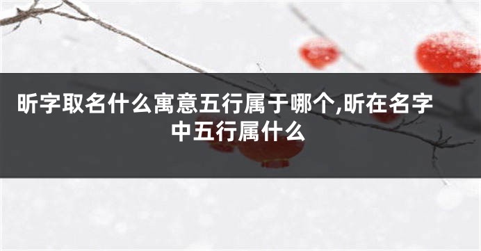 昕字取名什么寓意五行属于哪个,昕在名字中五行属什么