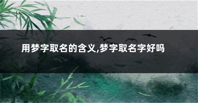 用梦字取名的含义,梦字取名字好吗