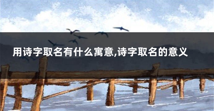 用诗字取名有什么寓意,诗字取名的意义