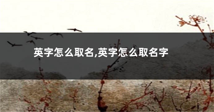 英字怎么取名,英字怎么取名字
