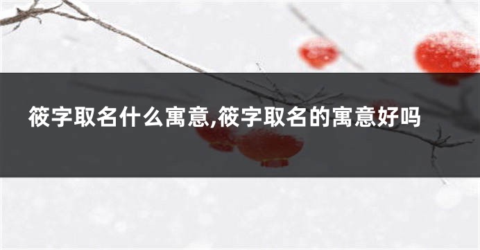 筱字取名什么寓意,筱字取名的寓意好吗