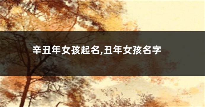 辛丑年女孩起名,丑年女孩名字