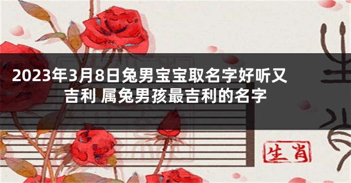 2023年3月8日兔男宝宝取名字好听又吉利 属兔男孩最吉利的名字