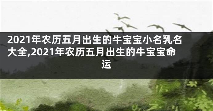 2021年农历五月出生的牛宝宝小名乳名大全,2021年农历五月出生的牛宝宝命运