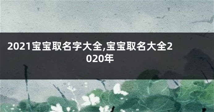 2021宝宝取名字大全,宝宝取名大全2020年