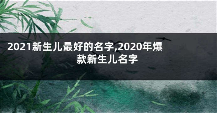 2021新生儿最好的名字,2020年爆款新生儿名字