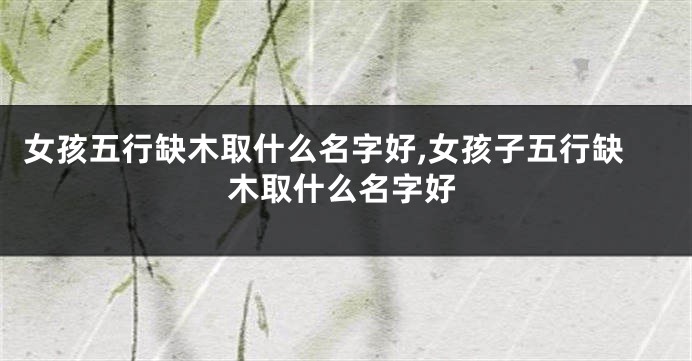 女孩五行缺木取什么名字好,女孩子五行缺木取什么名字好
