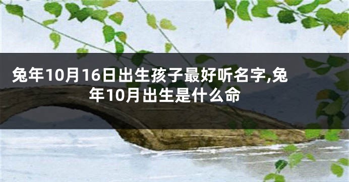 兔年10月16日出生孩子最好听名字,兔年10月出生是什么命