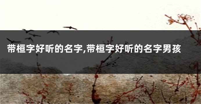 带桓字好听的名字,带桓字好听的名字男孩