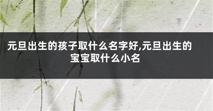元旦出生的孩子取什么名字好,元旦出生的宝宝取什么小名