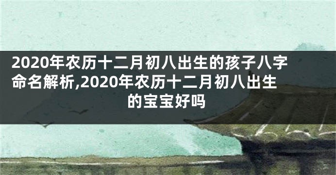 2020年农历十二月初八出生的孩子八字命名解析,2020年农历十二月初八出生的宝宝好吗