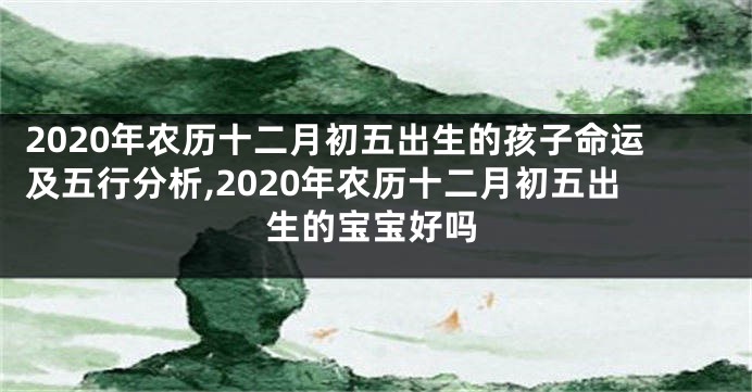 2020年农历十二月初五出生的孩子命运及五行分析,2020年农历十二月初五出生的宝宝好吗