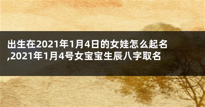 出生在2021年1月4日的女娃怎么起名,2021年1月4号女宝宝生辰八字取名