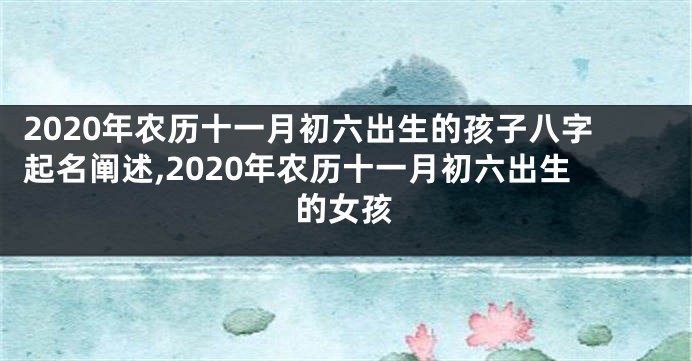 2020年农历十一月初六出生的孩子八字起名阐述,2020年农历十一月初六出生的女孩