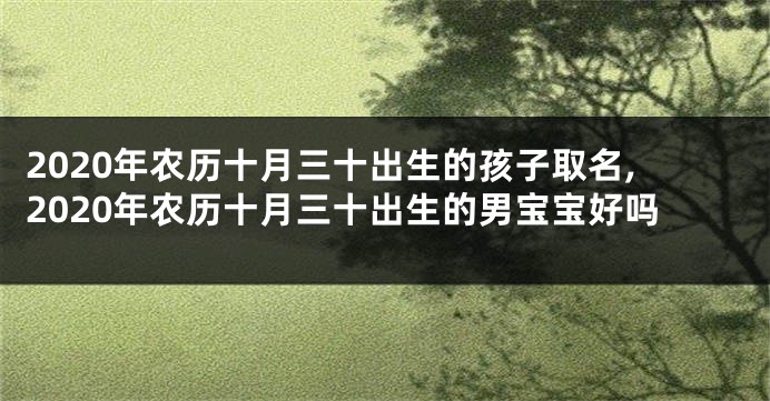 2020年农历十月三十出生的孩子取名,2020年农历十月三十出生的男宝宝好吗