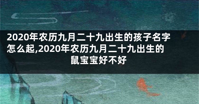 2020年农历九月二十九出生的孩子名字怎么起,2020年农历九月二十九出生的鼠宝宝好不好