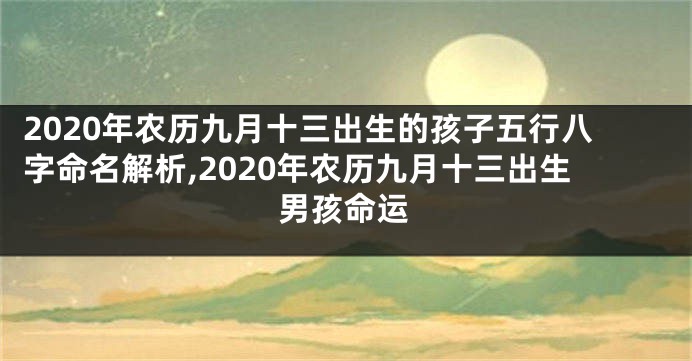 2020年农历九月十三出生的孩子五行八字命名解析,2020年农历九月十三出生男孩命运