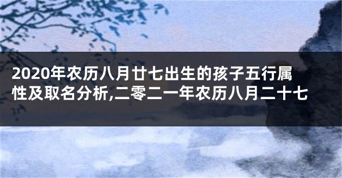 2020年农历八月廿七出生的孩子五行属性及取名分析,二零二一年农历八月二十七